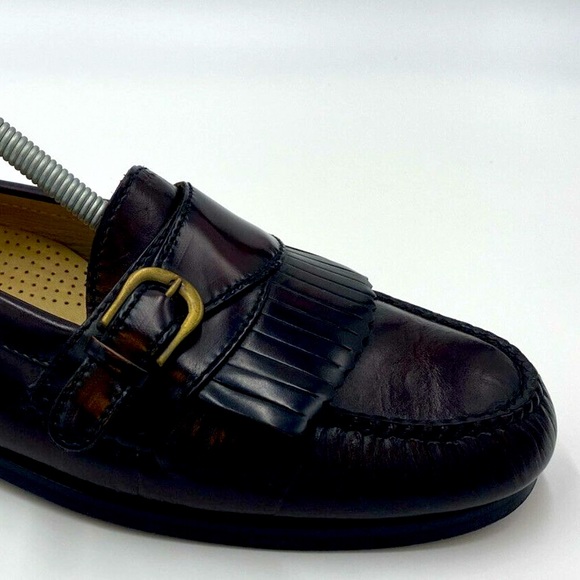 Cole Haan Leather Buckle Strap Slip On Loafers Burgundy 61656 Mens Sz 9.5 D - Picture 9 of 12